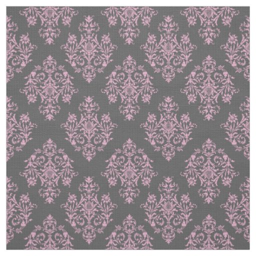 Ornate Baroque gray Damask pattern fabric