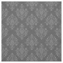 Ornate Baroque gray Damask pattern fabric
