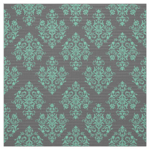 Ornate Baroque gray Damask pattern fabric