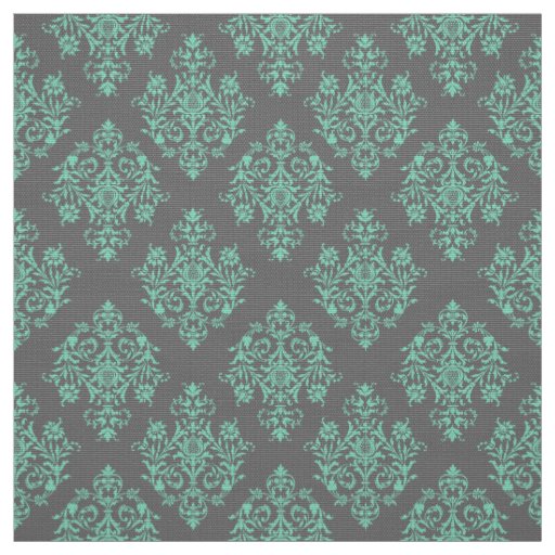 Ornate Baroque gray Damask pattern fabric