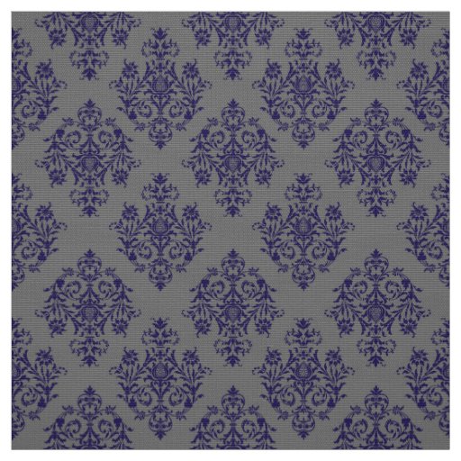 Ornate Baroque gray Damask pattern fabric