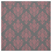 Ornate Baroque gray Damask pattern fabric