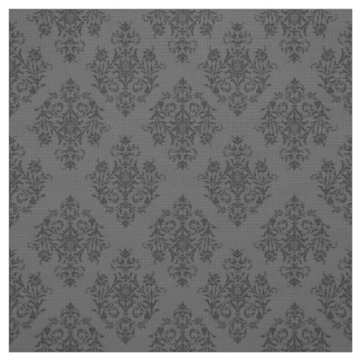 Ornate Baroque gray Damask pattern fabric