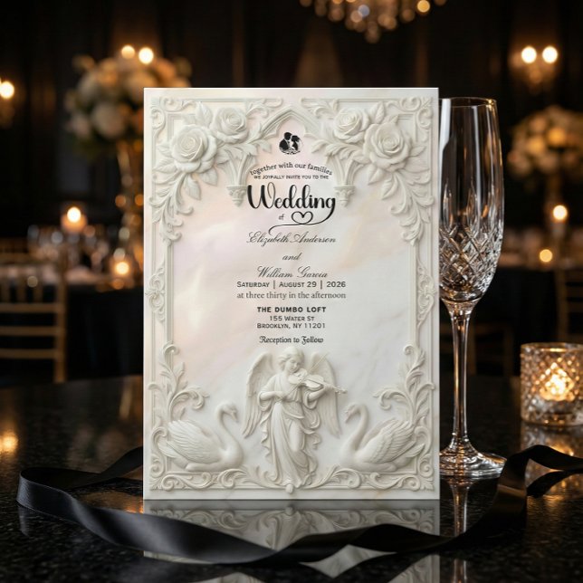 Ornate Baroque Rococo Archway & Cherub Wedding  Invitation (Creator Uploaded)