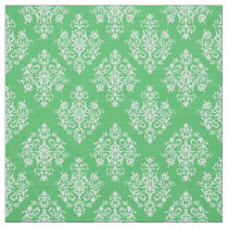 Ornate Baroque white Damask pattern fabric