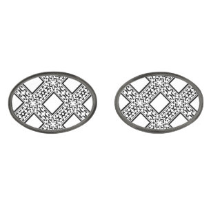 Ornate Black and White Cufflinks