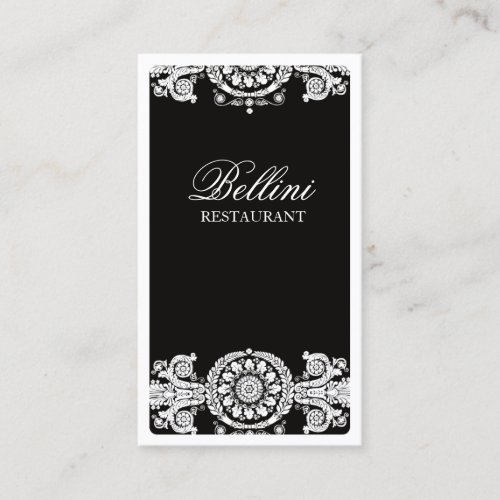 Ornate Black Design Business Card