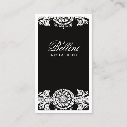 Customizable Ornate Black Design Business Card Templates