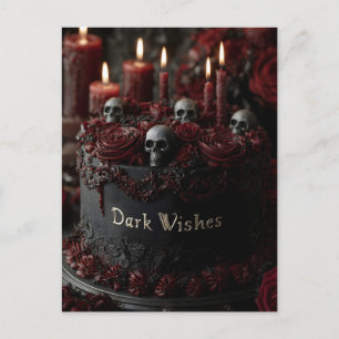 Ornate Black Gothic Celebration Cake Postcard