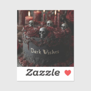 Ornate Black Gothic Celebration Cake Sticker