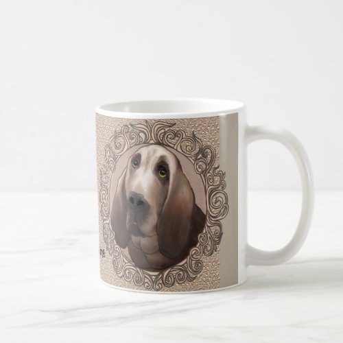 Ornate Bloodhound custom name Mug