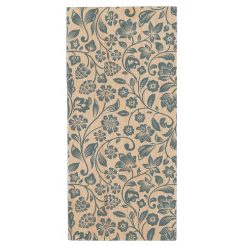 Ornate Blue and White Floral Vines Pattern