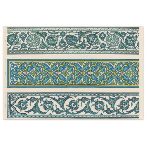Ornate Blue Borders  Tissue Paper