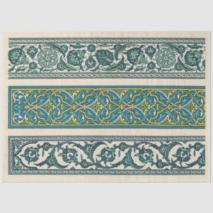Ornate Blue Borders Tissue Paper