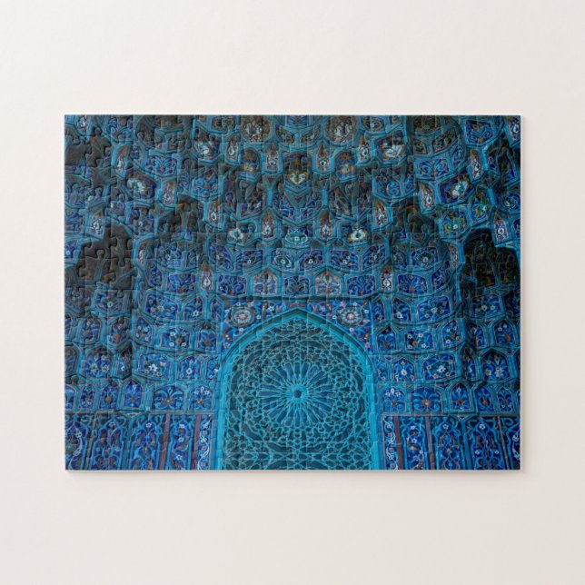 Ornate Blue Mosque Interior Jigsaw Puzzle (Horizontal)