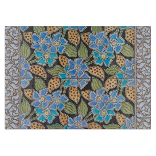 Ornate Blue Periwinkle Floral Classic Art Nouveau Cutting Board
