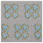 Ornate Blue Periwinkle Floral Classic Art Nouveau Fabric