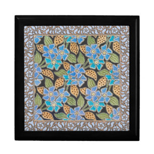 Ornate Blue Periwinkle Floral Classic Art Nouveau Gift Box