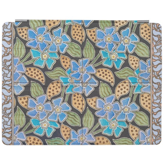 Ornate Blue Periwinkle Floral Classic Art Nouveau iPad Smart Cover (Horizontal)
