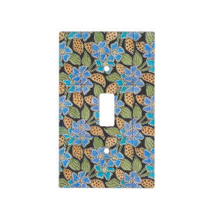 Ornate Blue Periwinkle Floral Classic Art Nouveau Light Switch Cover