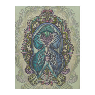 Ornate Blue & Teal Mandala Design Wood Wall Decor