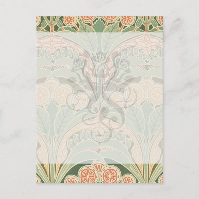 ornate bontanical garden art nouveau art postcard (Front)