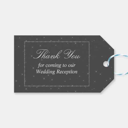 Ornate Border with Stars Wedding Gift Tag