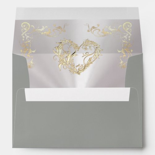 Ornate Borders &amp; Heart Envelope - Sage