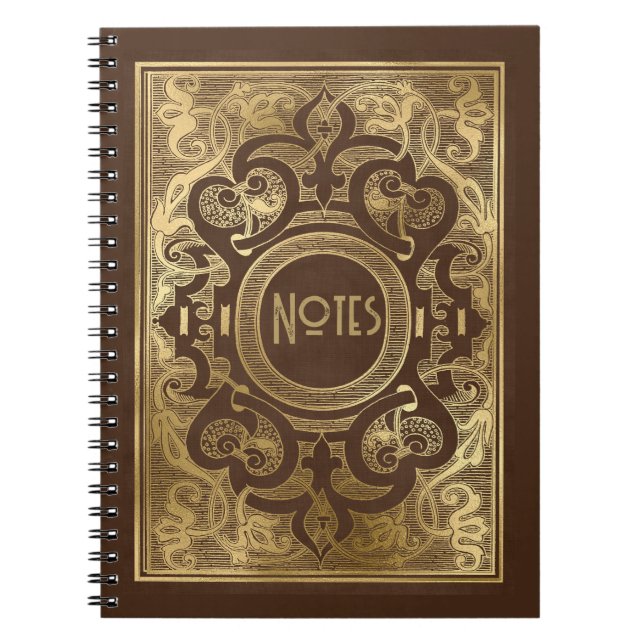 Ornate Brown and Gold Frame Notebook (Front)