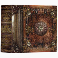 Ornate Brown Faux Leather Medieval Ancient Tome 3 Ring Binder