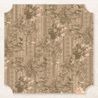 Ornate Brown Floral Coaster | Vintage Style