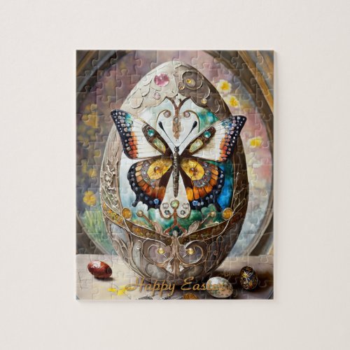 Ornate Butterfly Easter Egg Jigsaw Puzzle