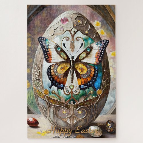 Ornate Butterfly Easter Egg Jigsaw Puzzle