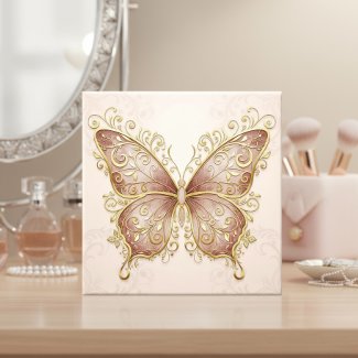 Ornate Butterfly Pat#5 Rose Gold ID1222