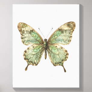 Ornate Butterfly with Leaf Pattern Wings Canvas Photo Tile