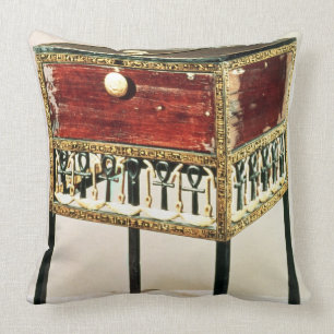 Ornate cabinet from the Treasure of Tutankhamun Throw Pillow
