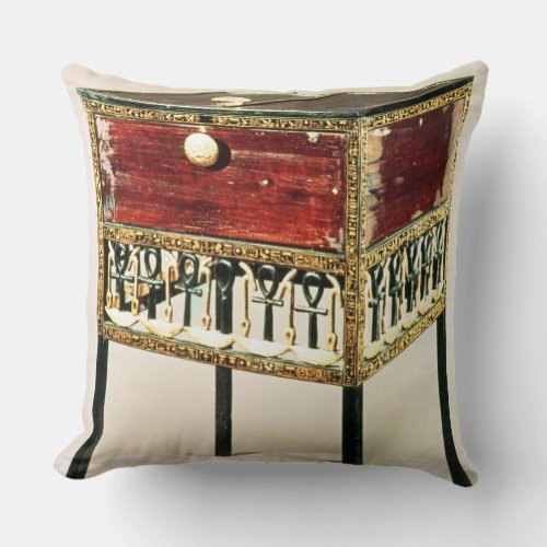 Ornate cabinet from the Treasure of Tutankhamun Throw Pillow