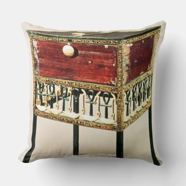 Ornate cabinet from the Treasure of Tutankhamun Throw Pillow (Front)