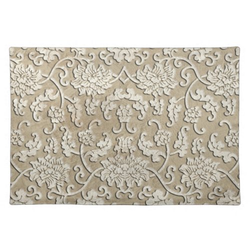 Ornate Carved Marble Placemat