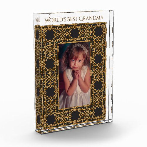 Ornate  Celtic Frame for Worlds Best Grandma Ph Photo Block