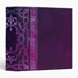 Ornate Celtic | Modern Purple and Pink Emblem 3 Ring Binder