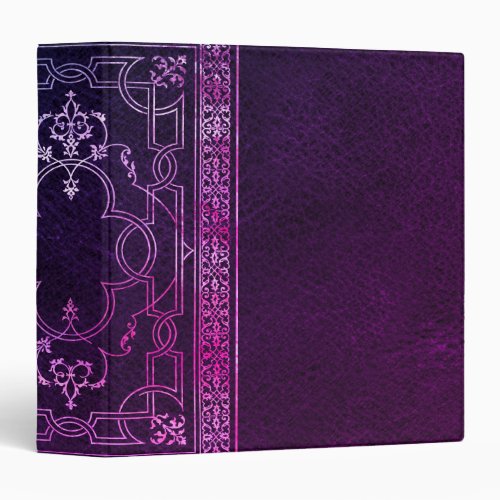 Ornate Celtic  Modern Purple and Pink Emblem 3 Ring Binder