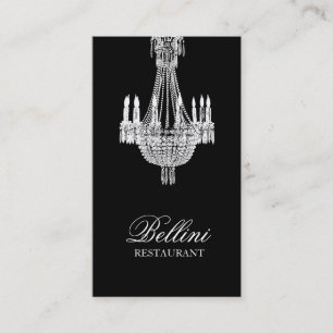 Ornate Chandelier Black Design Business Card