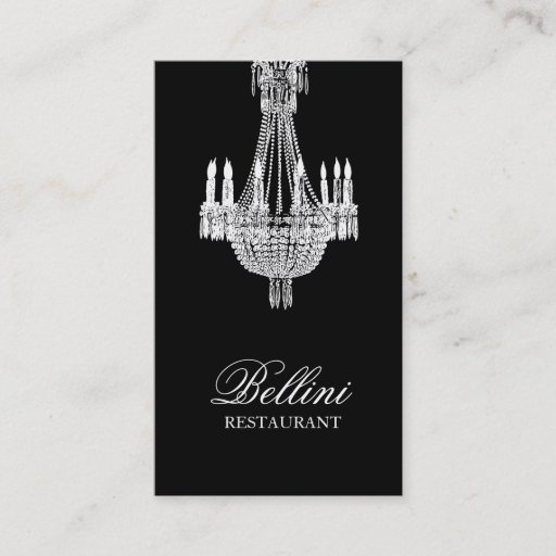Customizable Ornate Chandelier Black Design Business Cards