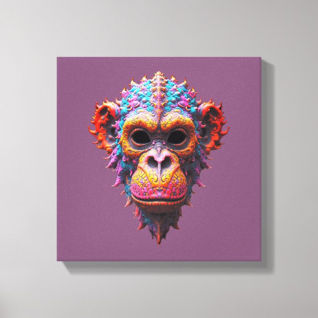 Ornate Chimp Mask Canvas Print (Front)