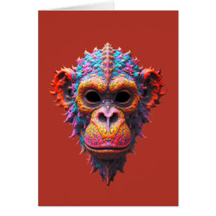 Ornate Chimp Mask Cards