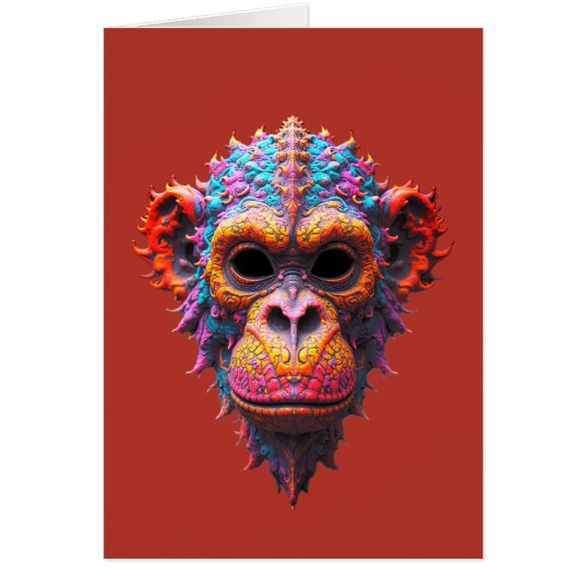 Ornate Chimp Mask Cards (Front)