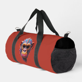 Ornate Chimp Mask Duffle Bag