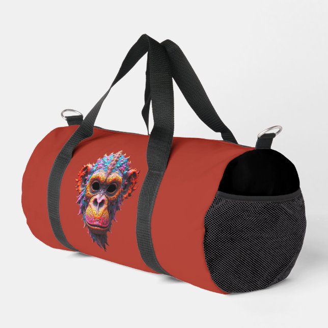 Ornate Chimp Mask Duffle Bag (Right Corner)