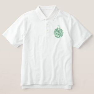 Ornate Christmas Ball Ornament Decoration Embroidered Polo Shirt
